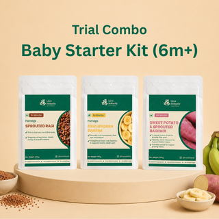 Live Indianly Baby Starter Kit trial combo with three 100 g baby food packs for 6 months and above