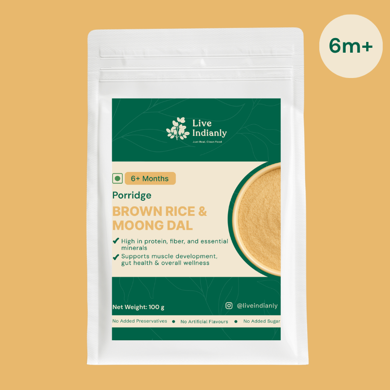 Live Indianly Brown Rice & Moong Dal baby porridge pack, 100 g