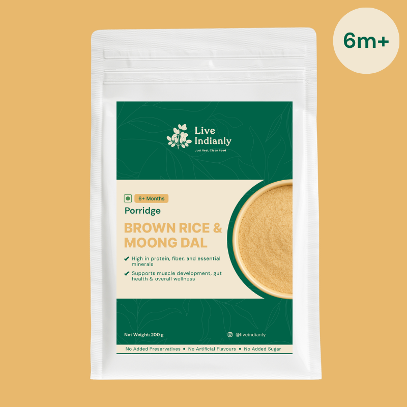 Live Indianly Brown Rice & Moong Dal baby porridge pack, 200 g