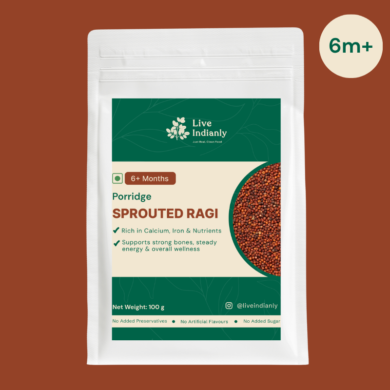 Live Indianly Sprouted Ragi baby porridge pack, 100 g
