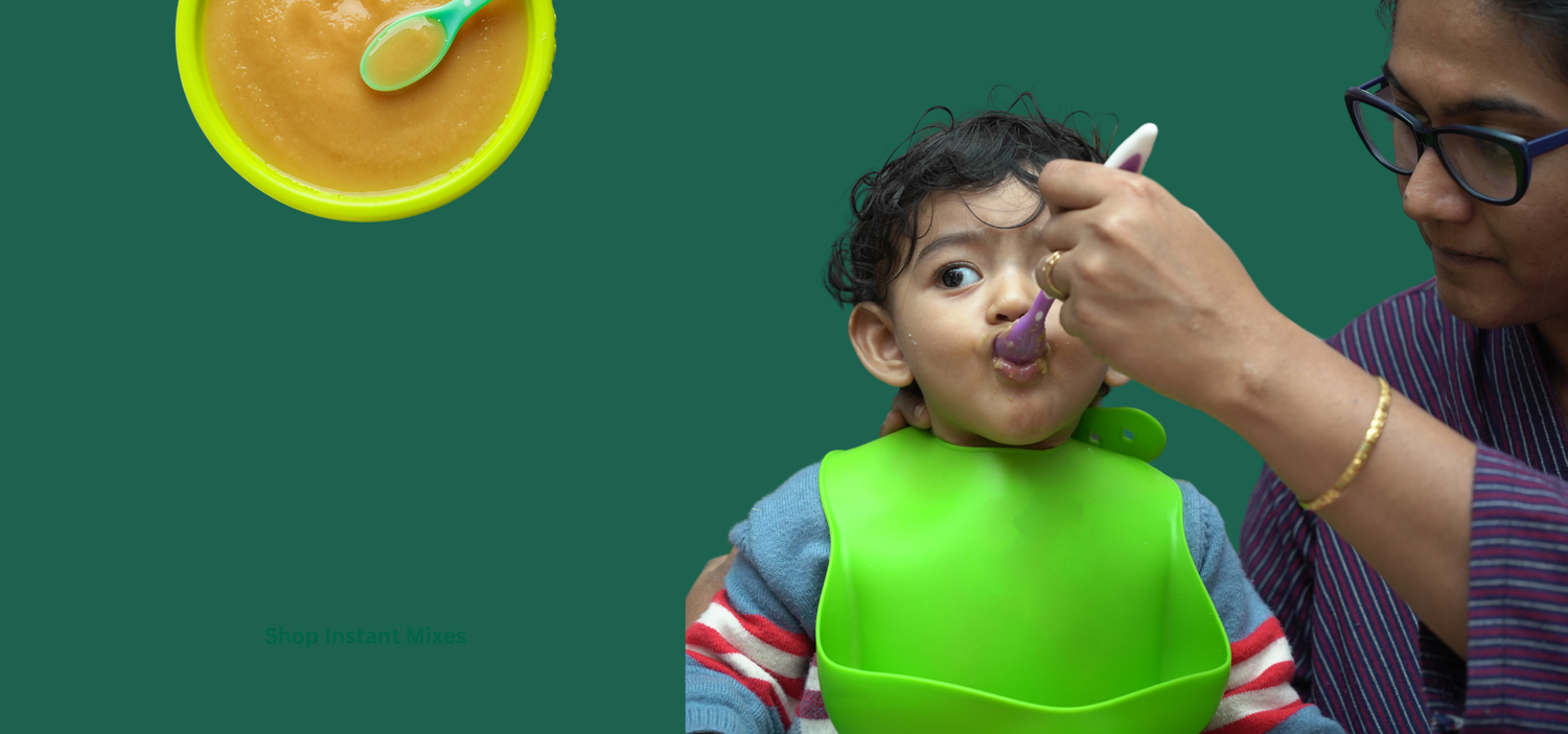Live Indianly clean baby food hero with parent feeding baby