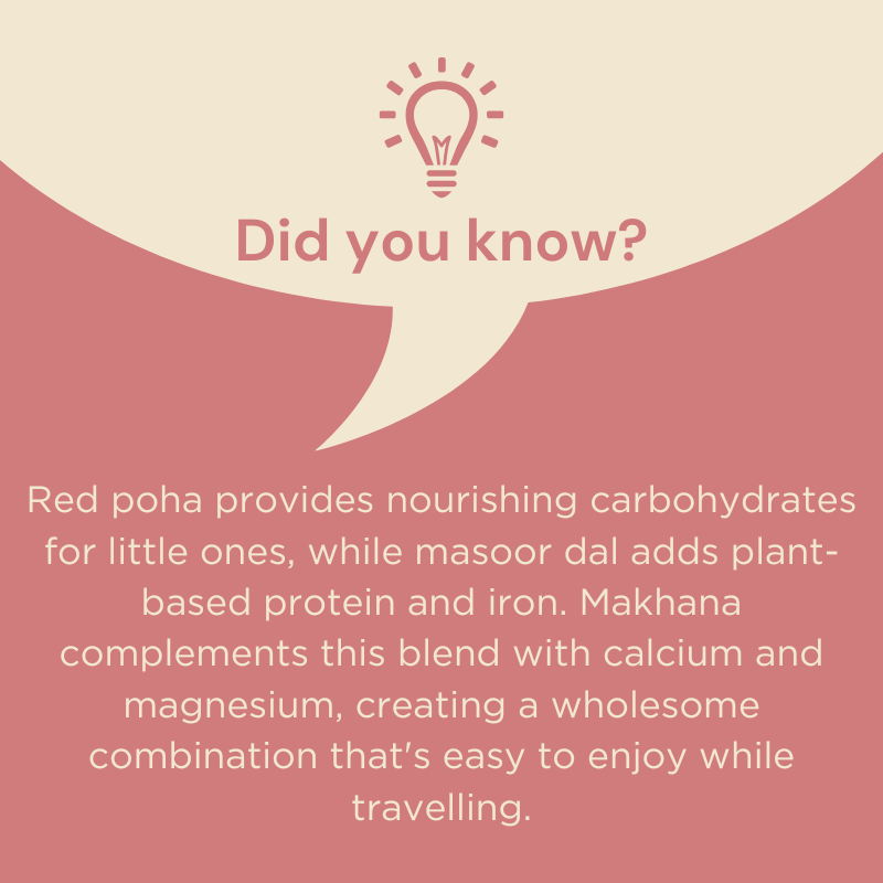 Red Poha and Makhana Travel Mix ingredient benefits for little ones