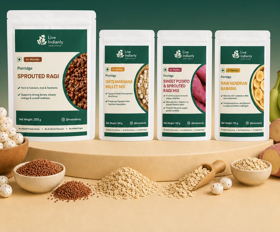 Breakfast Combo with Sprouted Ragi 200 g and three 100 g baby breakfast packs