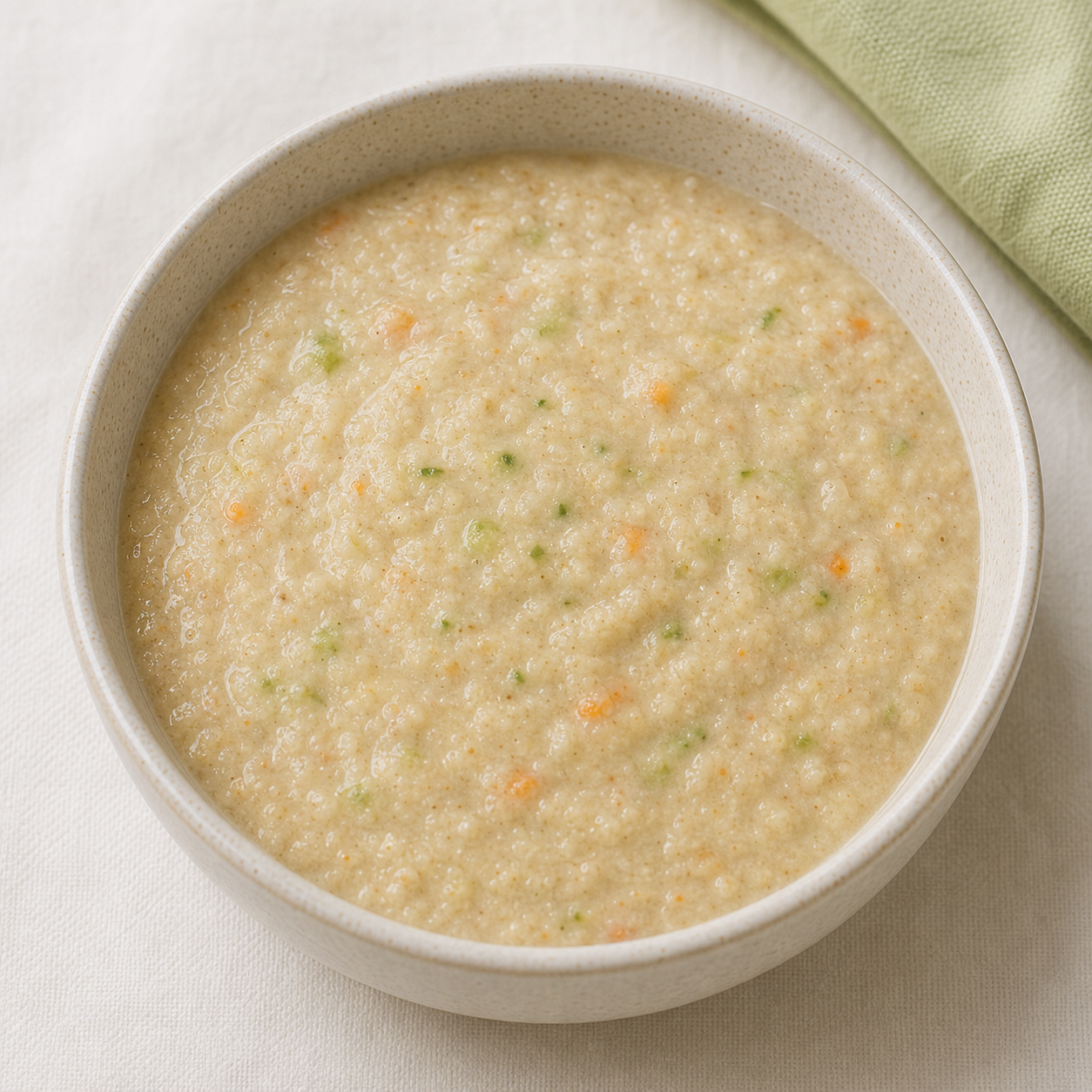 Soft oats, makhana, and millet porridge